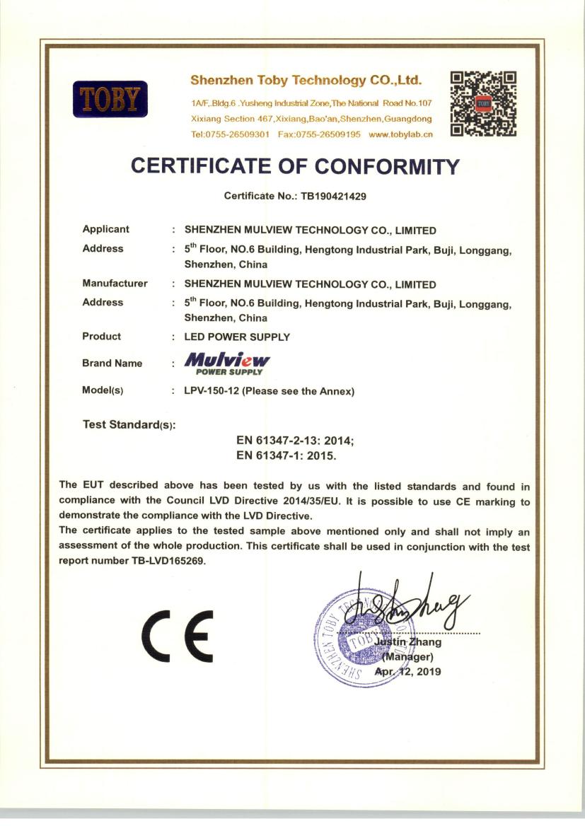 2019 LED Power supply CE-LVD