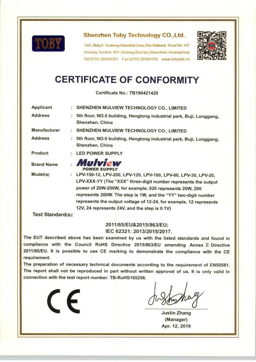 2019 LED power Supply CE-ROHS